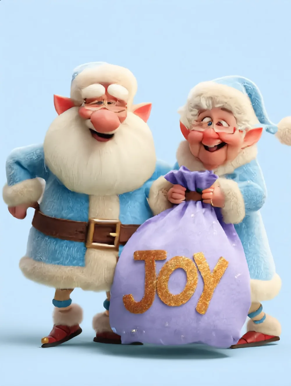 Mr and Mrs Claus, Soft blue